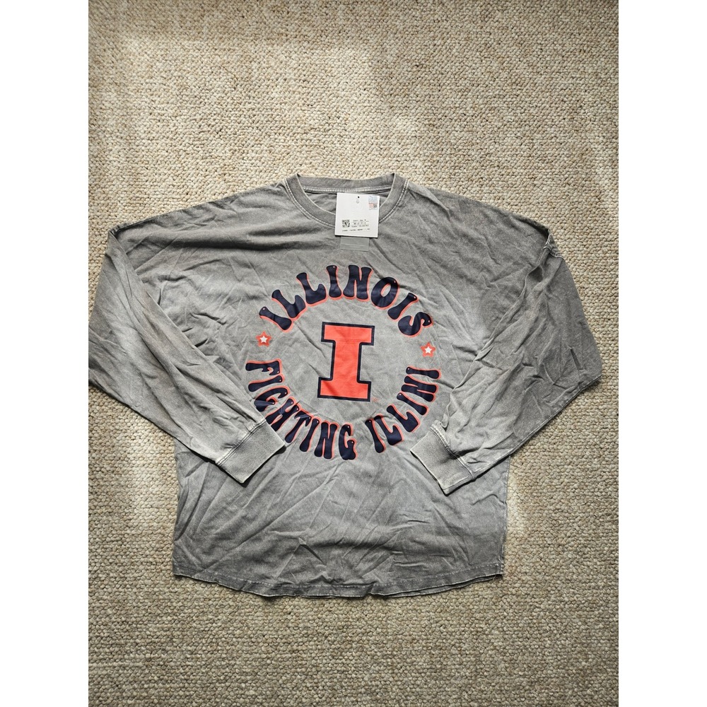 Illinois Fighting Illini Gameday Couture Long Sleeve T Shirt Gray Size M